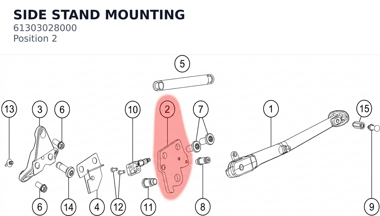 Diagram preview: SIDE STAND MOUNTING (61303028000)