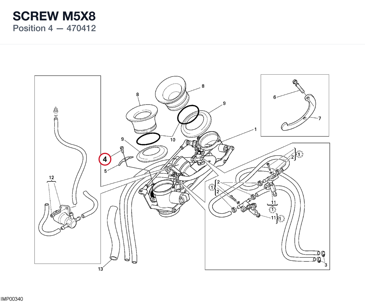 SCREW M5X8 470412 diagram position