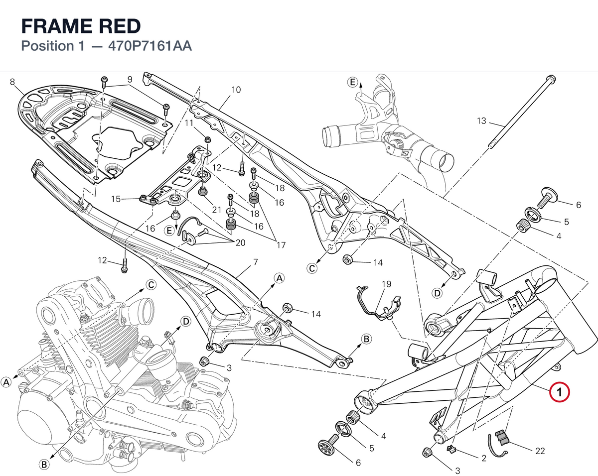 FRAME RED 470P7161AA diagram position