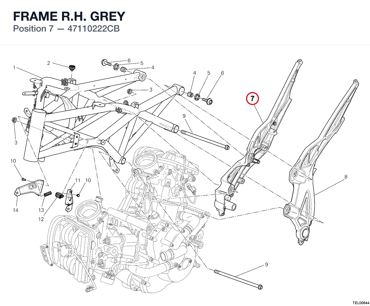 FRAME R.H. GREY 47110222CB diagram position