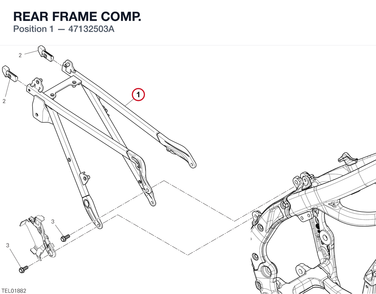 REAR FRAME COMP. 47132503A diagram position