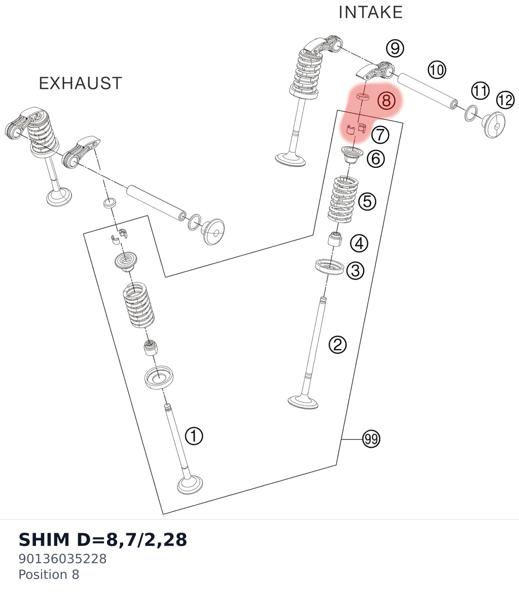 Diagram preview: SHIM D=8,7/2,28 (90136035228)