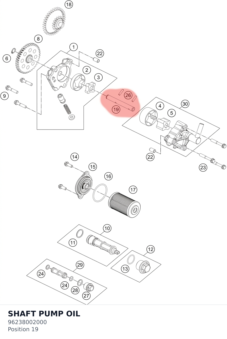 Diagram preview: SHAFT PUMP OIL (96238002000)