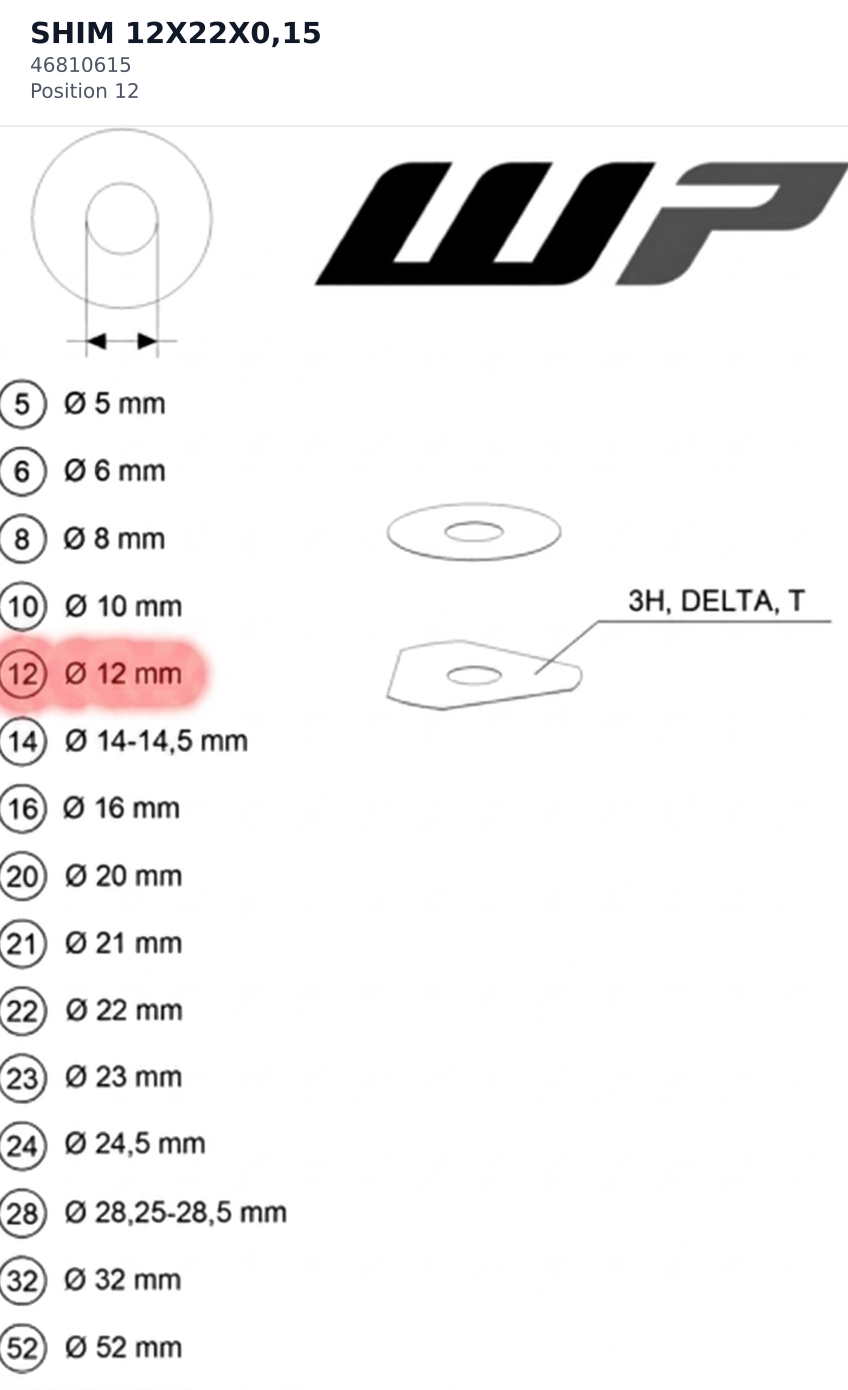 Diagram preview: SHIM 12X22X0,15 (46810615)