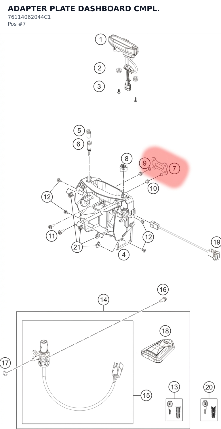 Diagram preview: ADAPTER PLATE DASHBOARD CMPL. (76114062044C1)