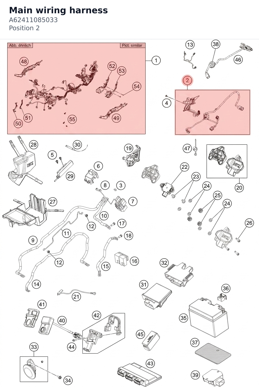 Diagram preview: Main wiring harness (A62411085033)