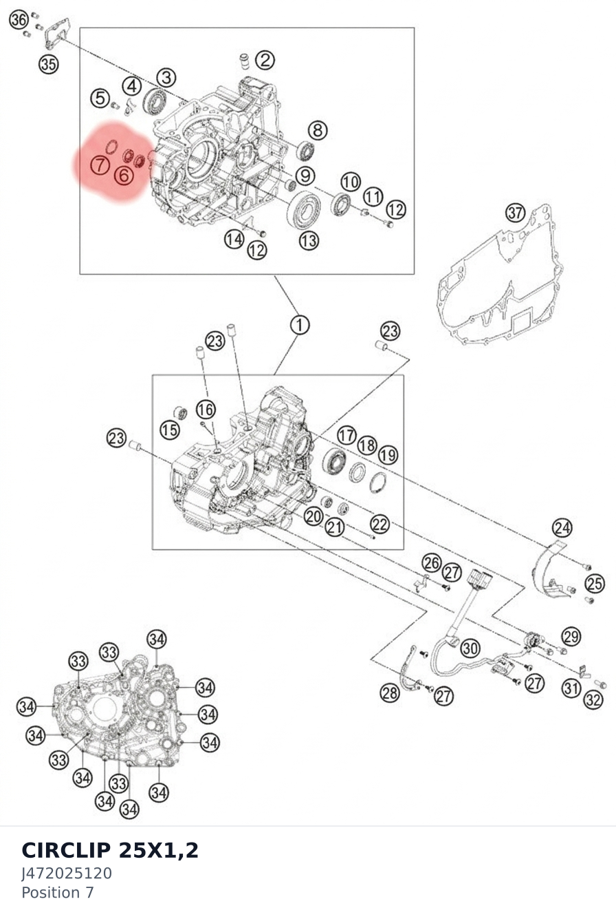 Diagram preview: CIRCLIP 25X1,2 (J472025120)