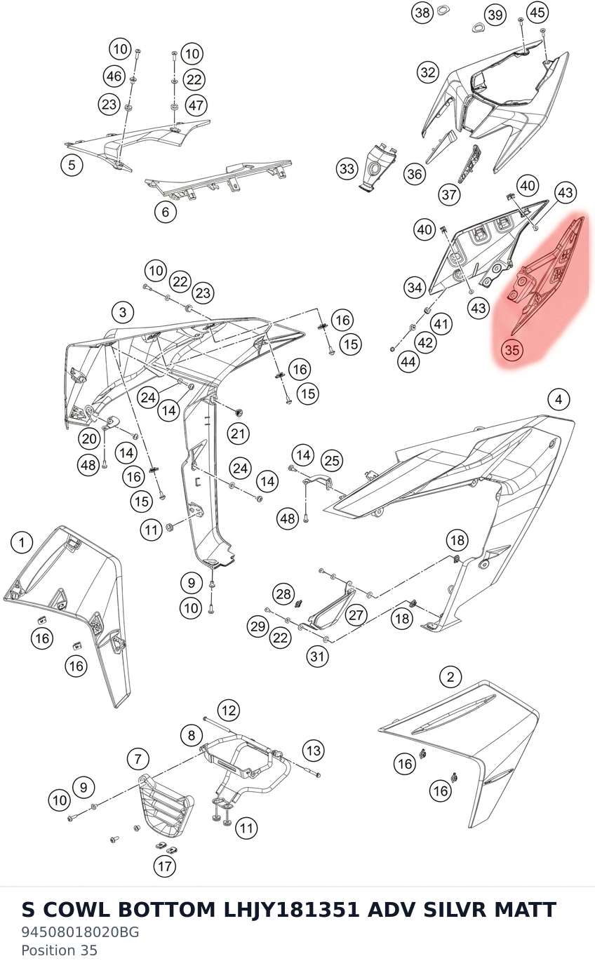 Diagram preview: S COWL BOTTOM LHJY181351 ADV SILVR MATT (94508018020BG)