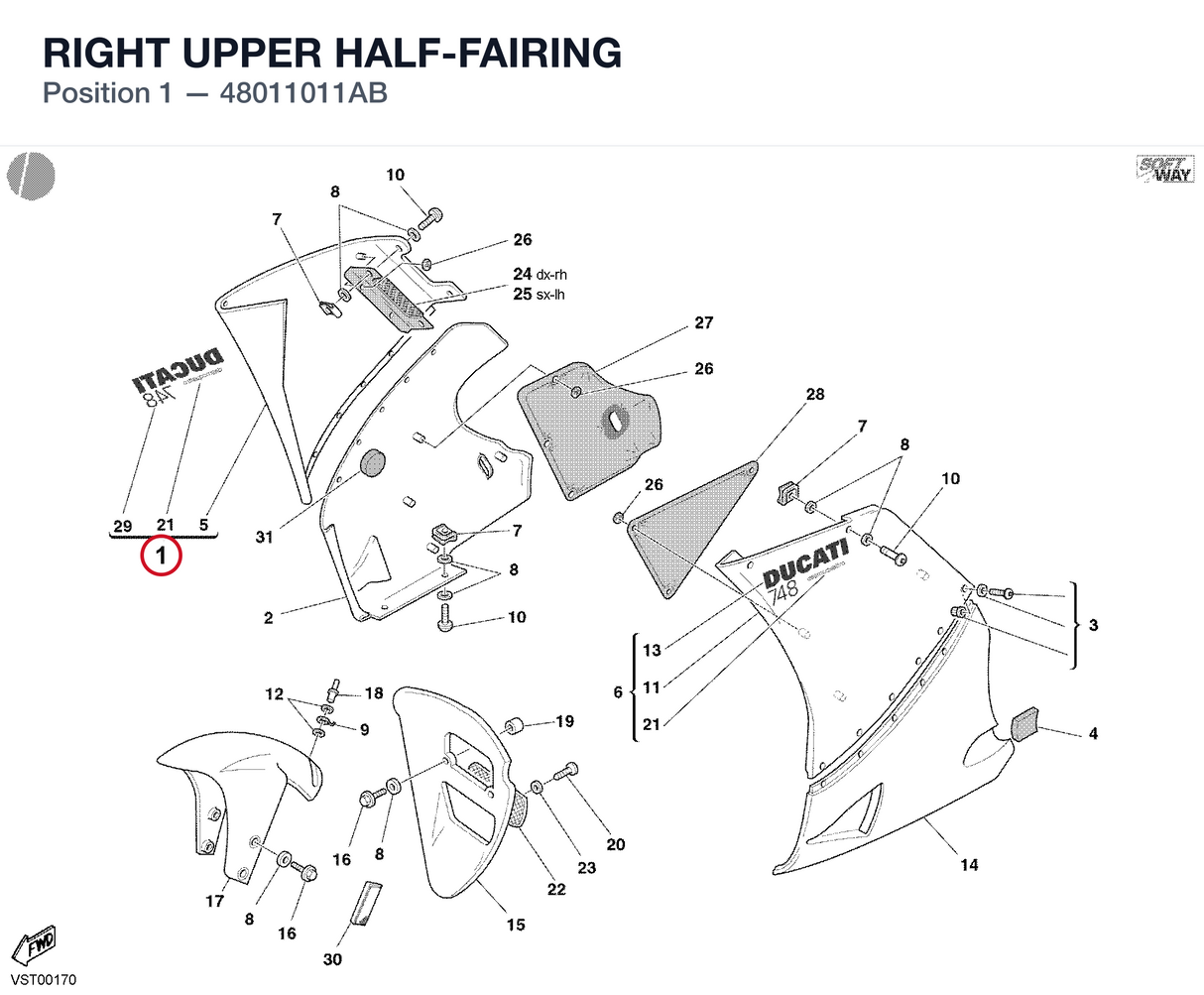 RIGHT UPPER HALF-FAIRING