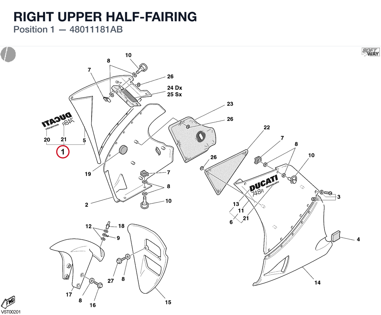 RIGHT UPPER HALF-FAIRING