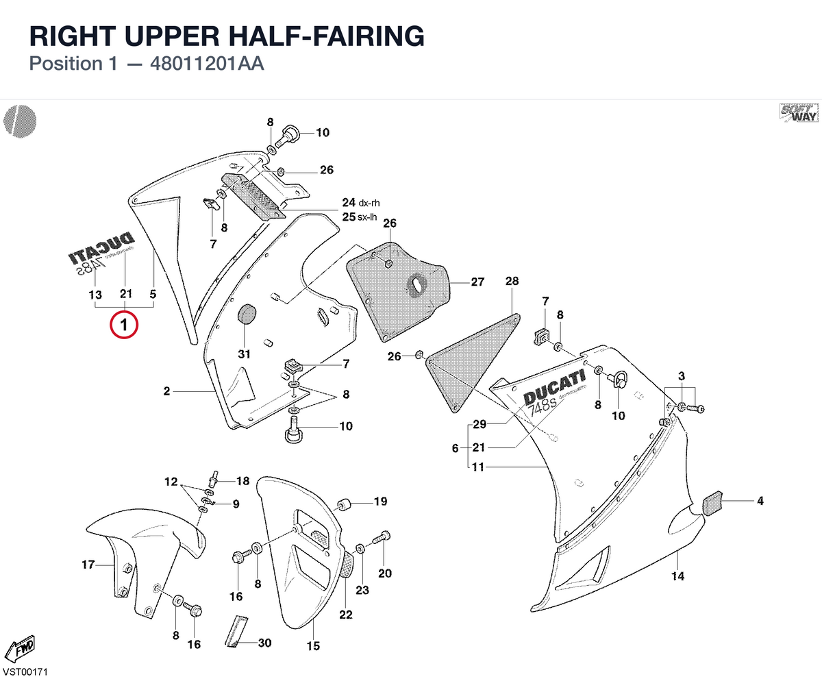 RIGHT UPPER HALF-FAIRING