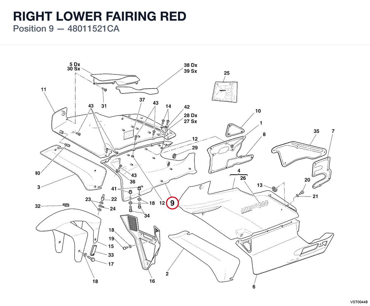 RIGHT LOWER FAIRING RED