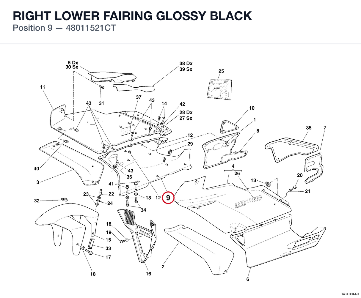 RIGHT LOWER FAIRING GLOSSY BLACK