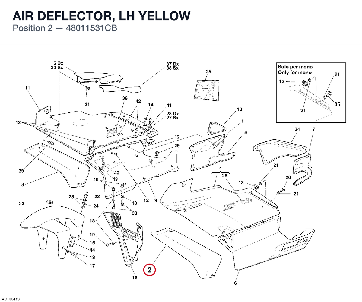 AIR DEFLECTOR, LH YELLOW