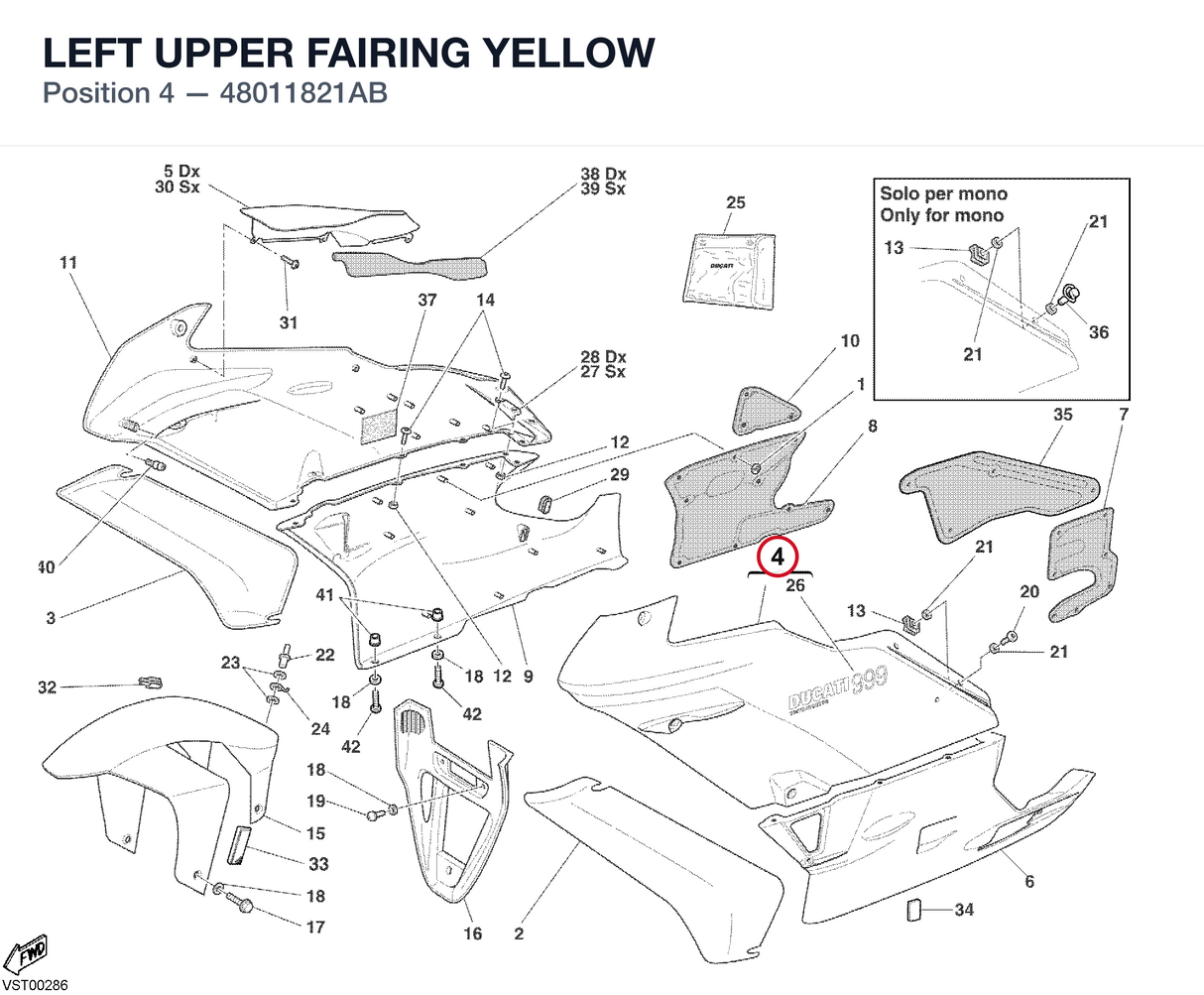 LEFT UPPER FAIRING YELLOW