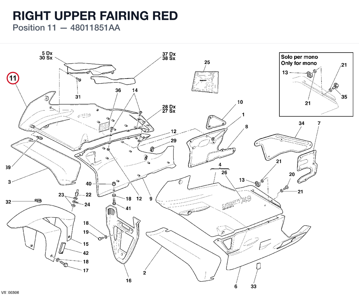 RIGHT UPPER FAIRING RED