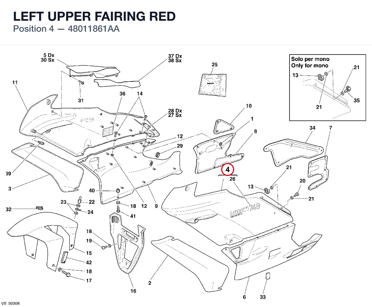 LEFT UPPER FAIRING RED