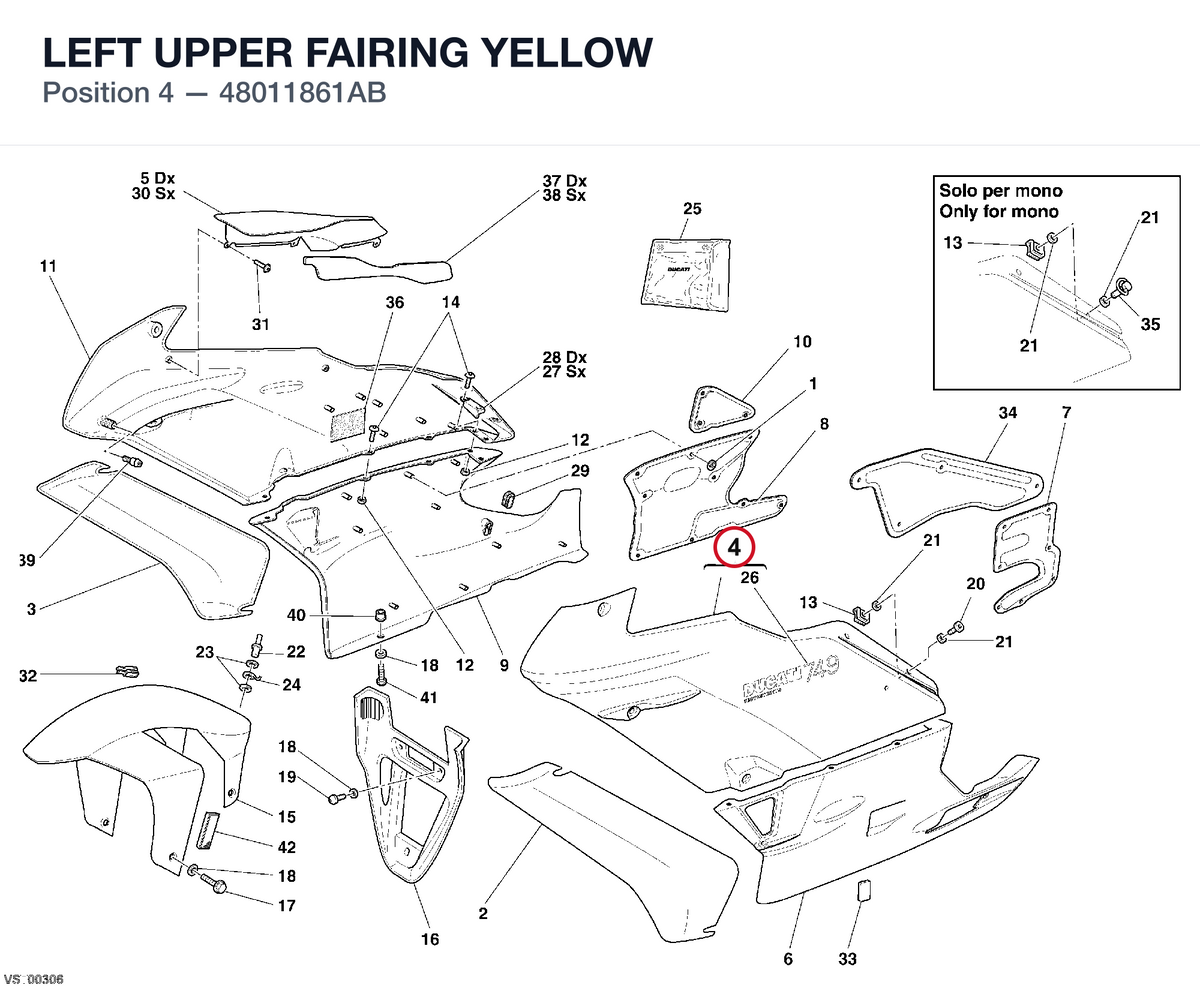 LEFT UPPER FAIRING YELLOW