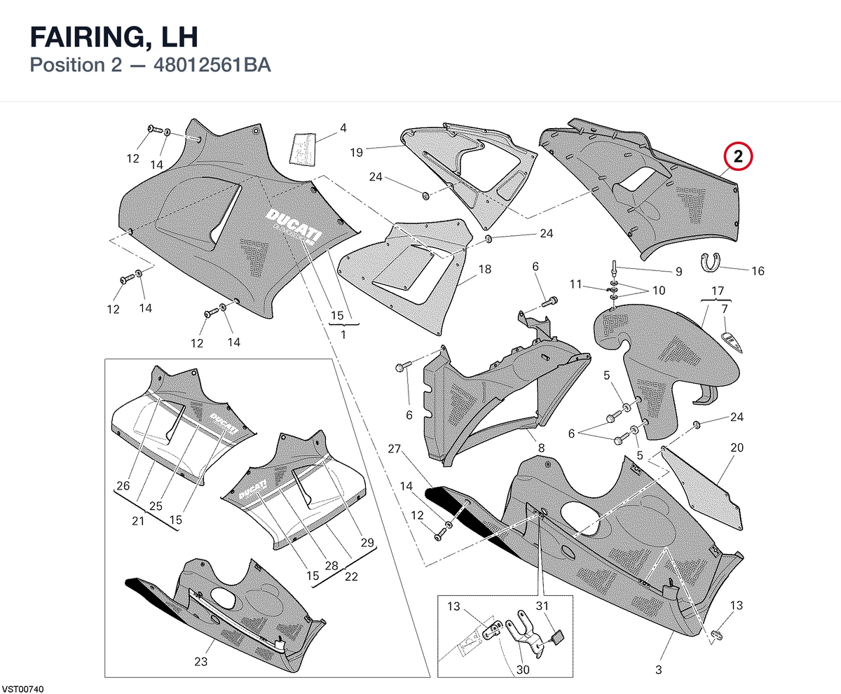 FAIRING, LH 48012561BA diagram position