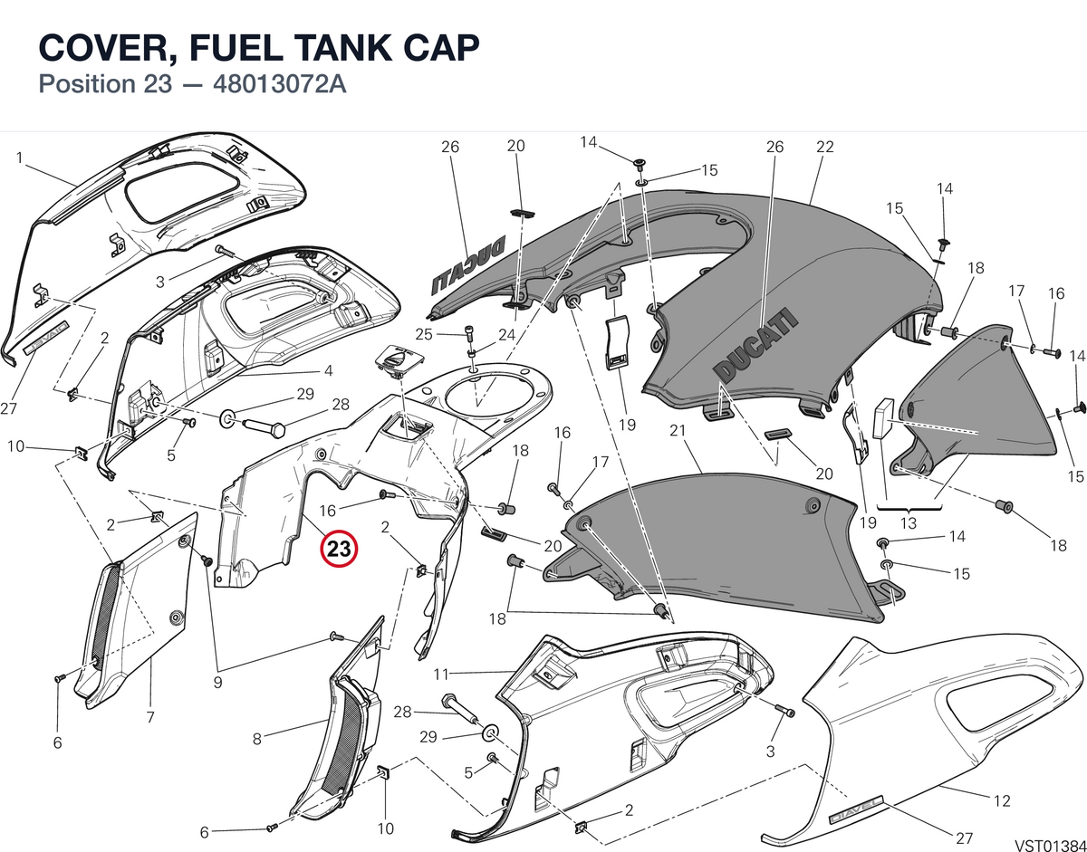 COVER, FUEL TANK CAP 48013072A diagram position