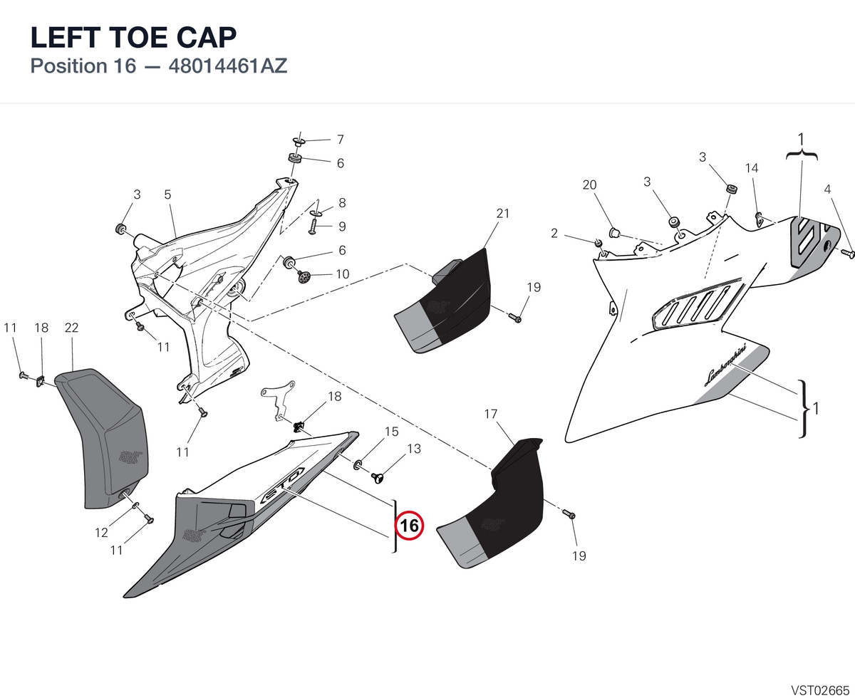 LEFT TOE CAP 48014461AZ diagram position
