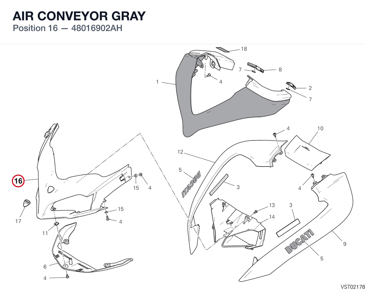 AIR CONVEYOR GRAY 48016902AH diagram position