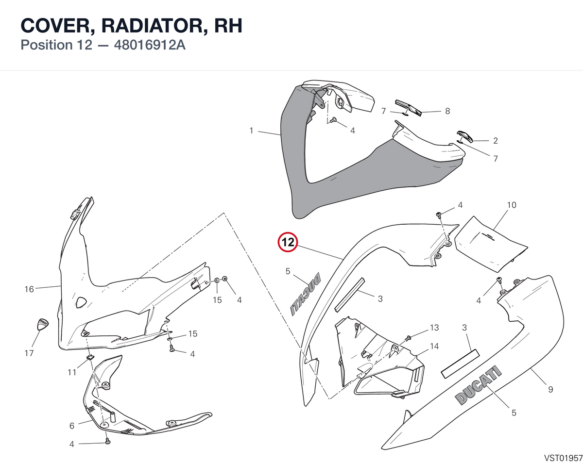 COVER, RADIATOR, RH 48016912A diagram position