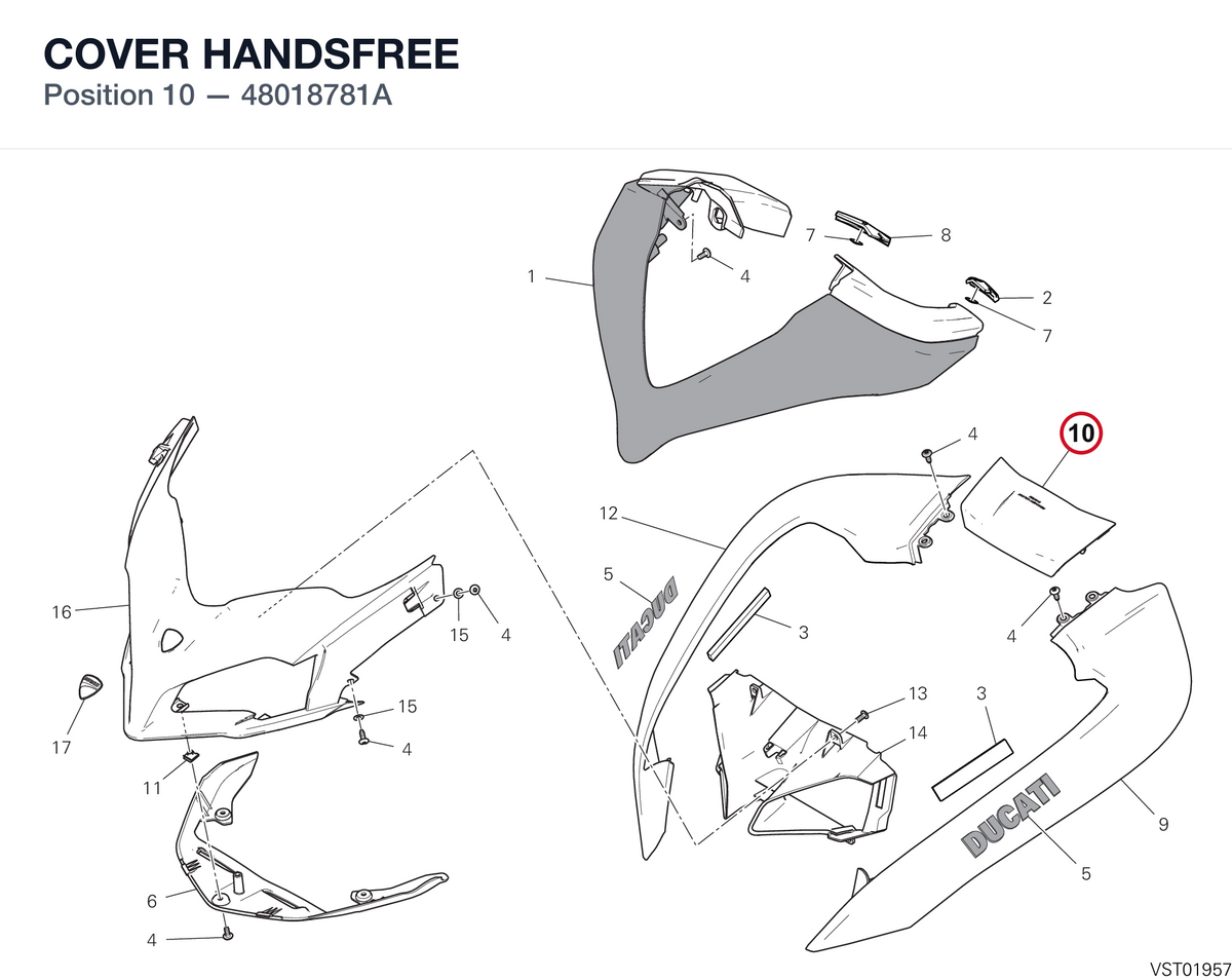 COVER HANDSFREE 48018781A diagram position
