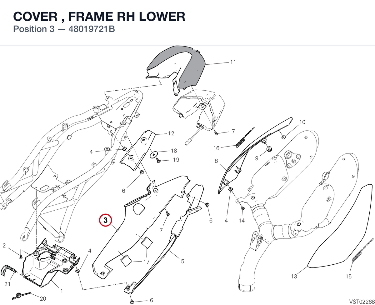 COVER , FRAME RH LOWER 48019721B diagram position