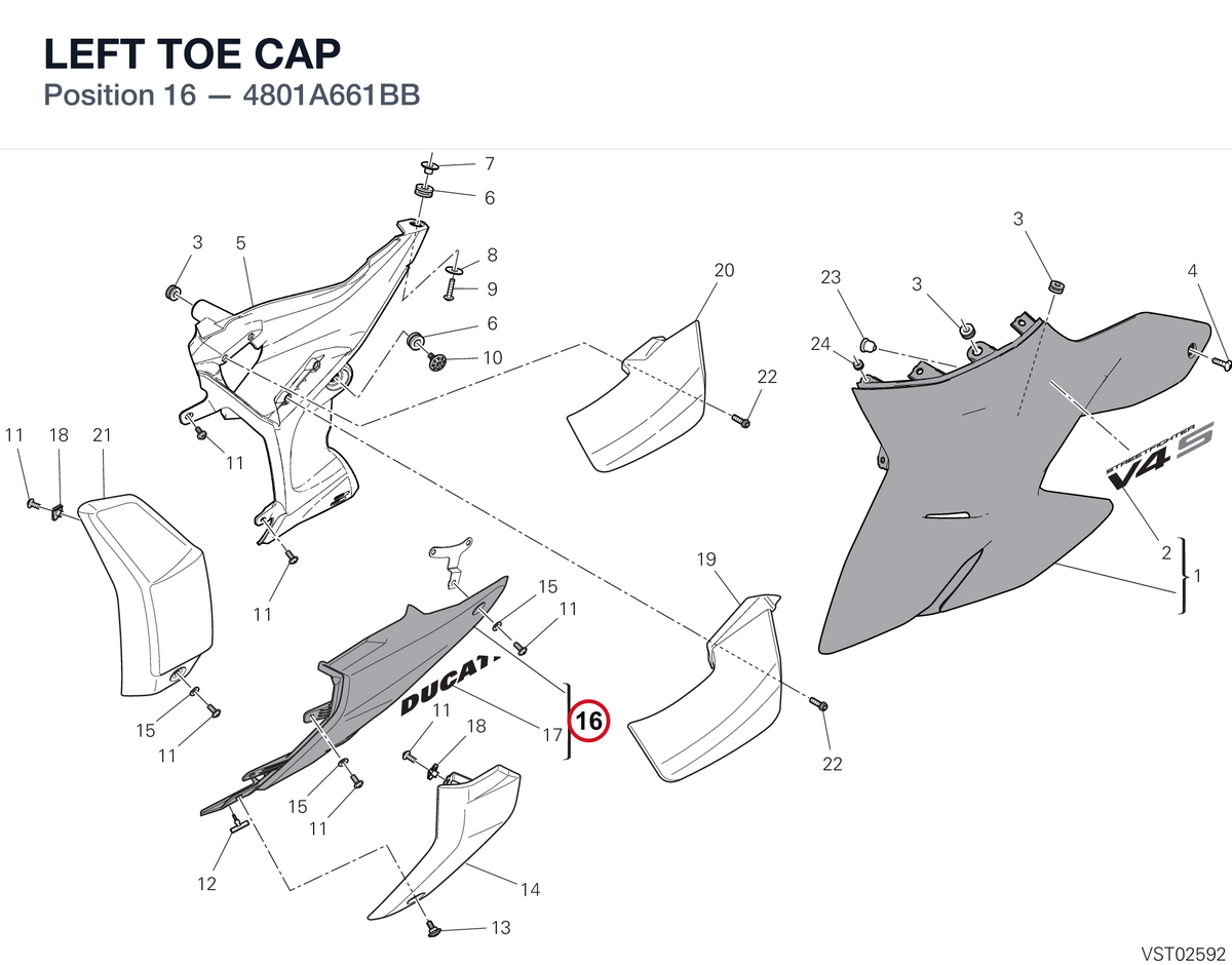 LEFT TOE CAP 4801A661BB diagram position