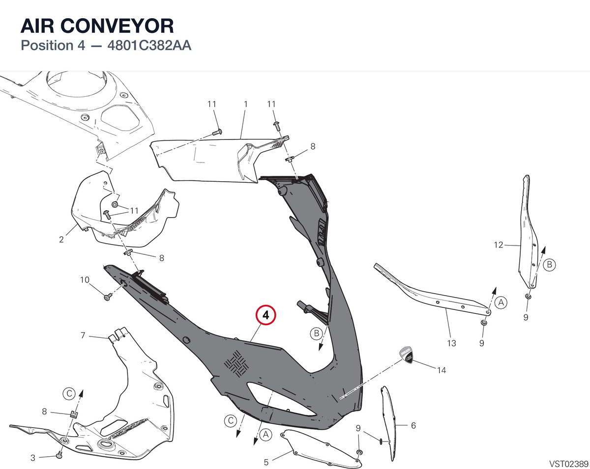AIR CONVEYOR 4801C382AA diagram position