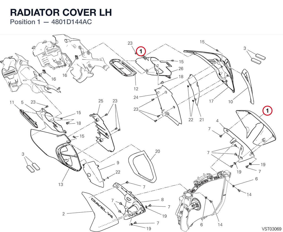 RADIATOR COVER LH 4801D144AC diagram position