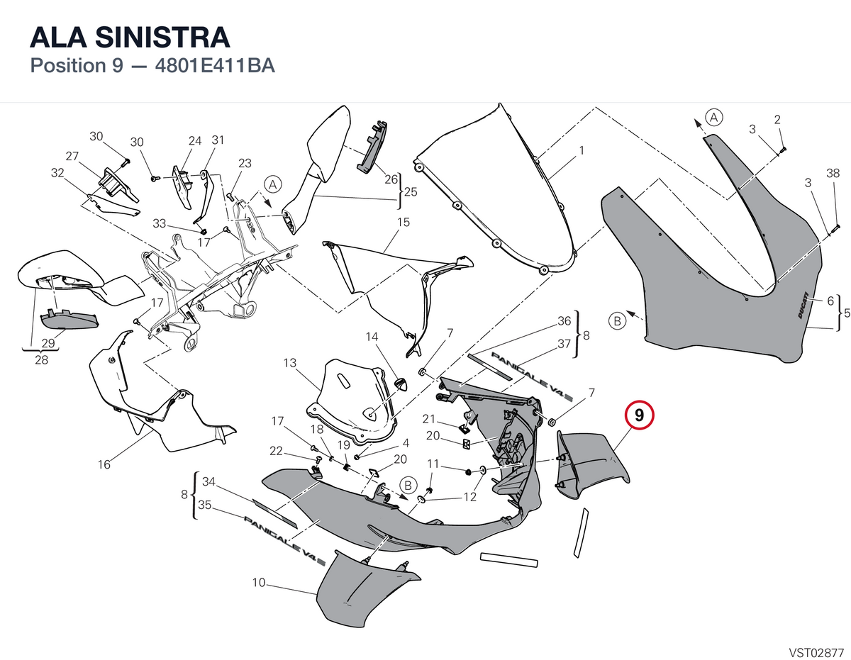ALA SINISTRA 4801E411BA diagram position