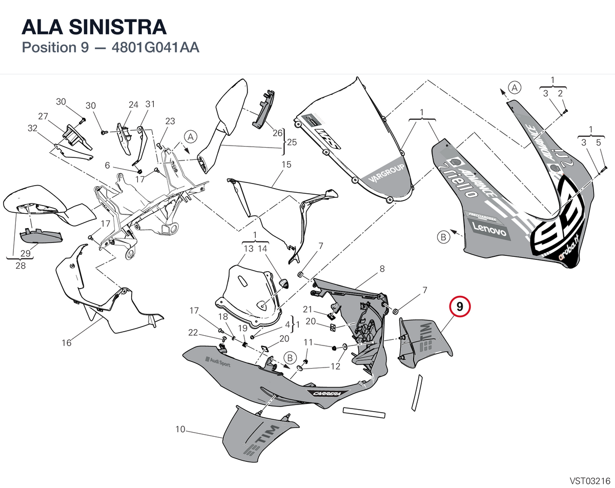 ALA SINISTRA 4801G041AA diagram position