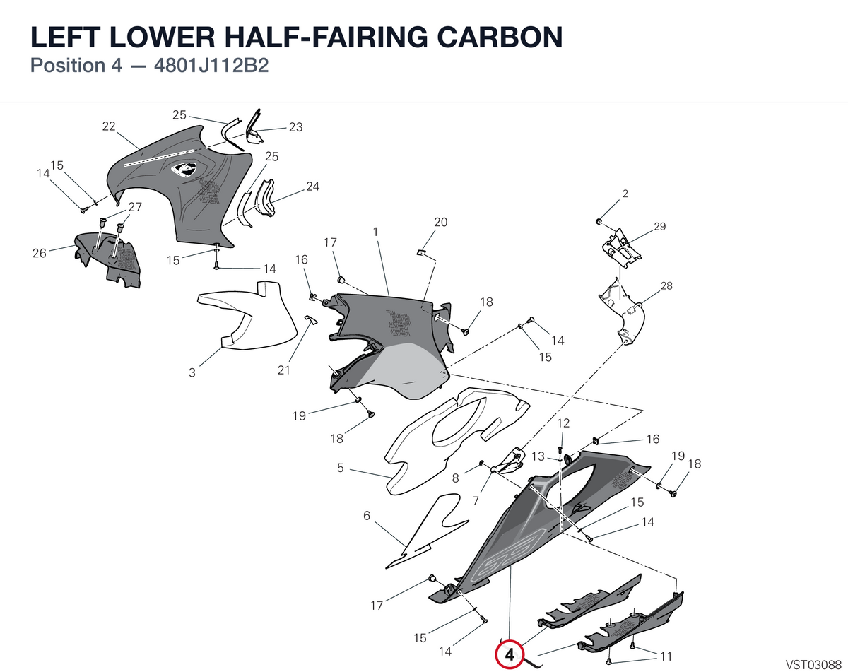 LEFT LOWER HALF-FAIRING CARBON