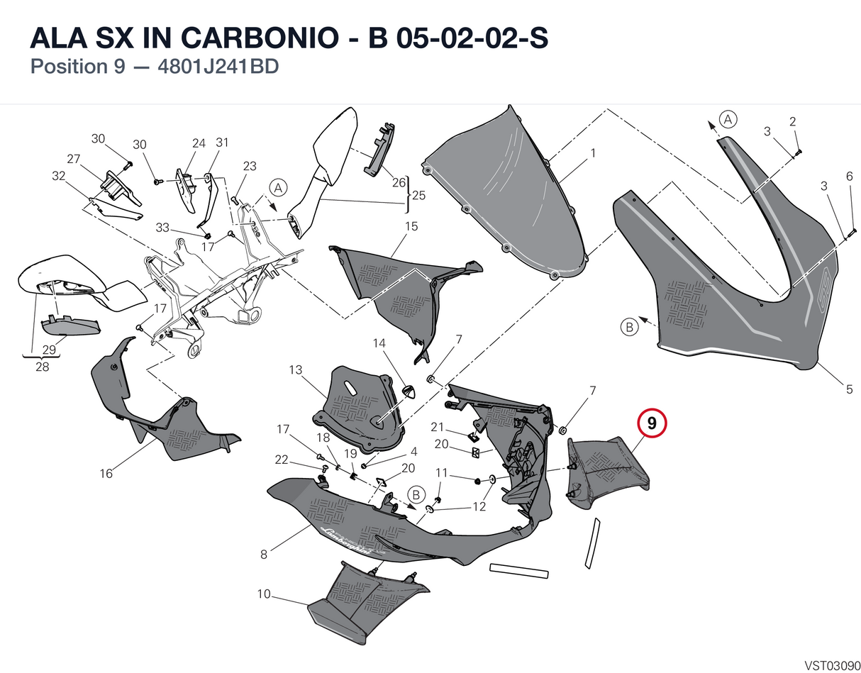 ALA SX IN CARBONIO - B 05-02-02-S