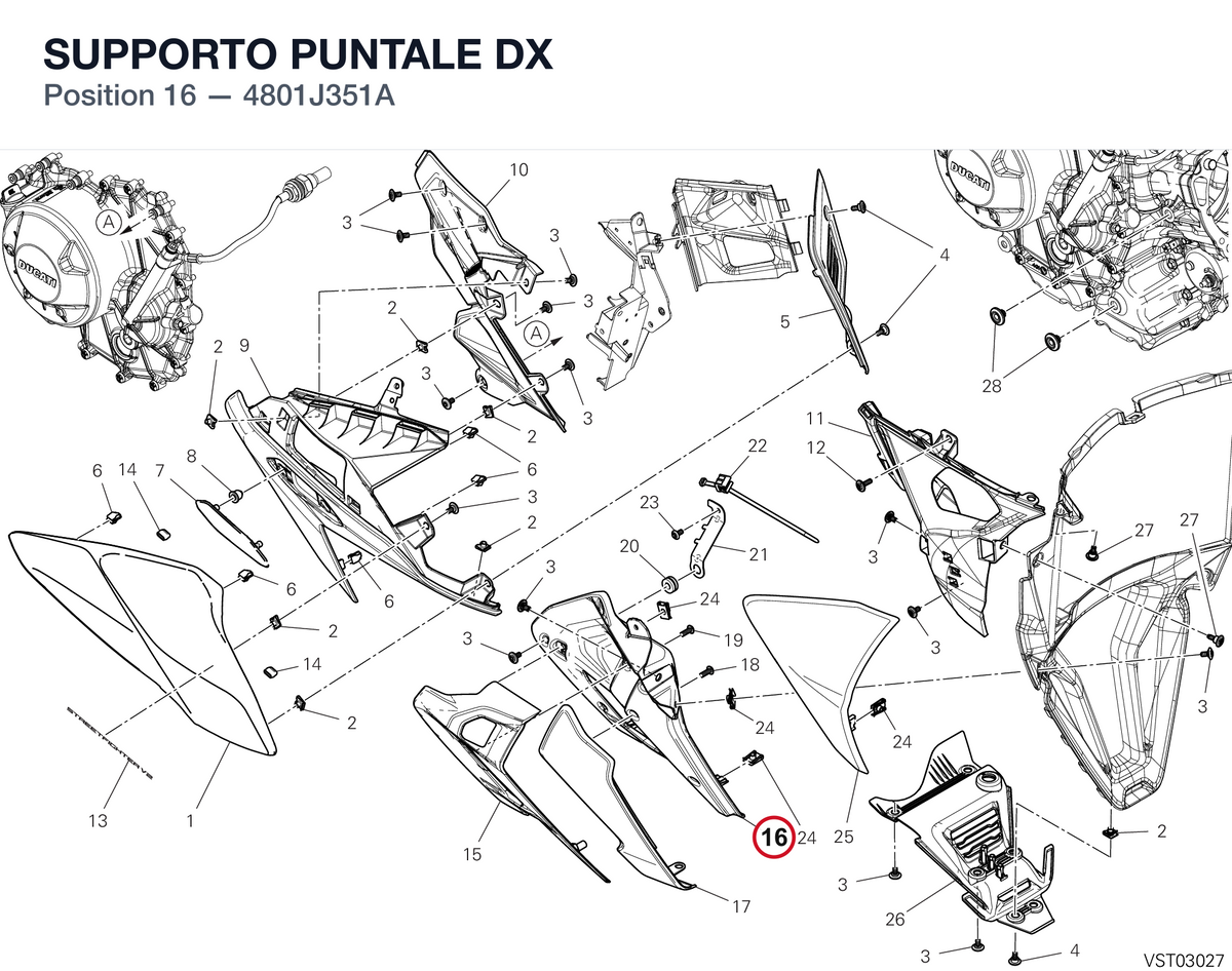 SUPPORTO PUNTALE DX 4801J351A diagram position
