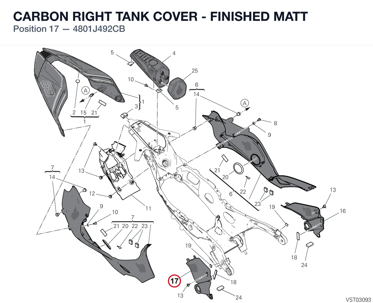 CARBON RIGHT TANK COVER - FINISHED MATT