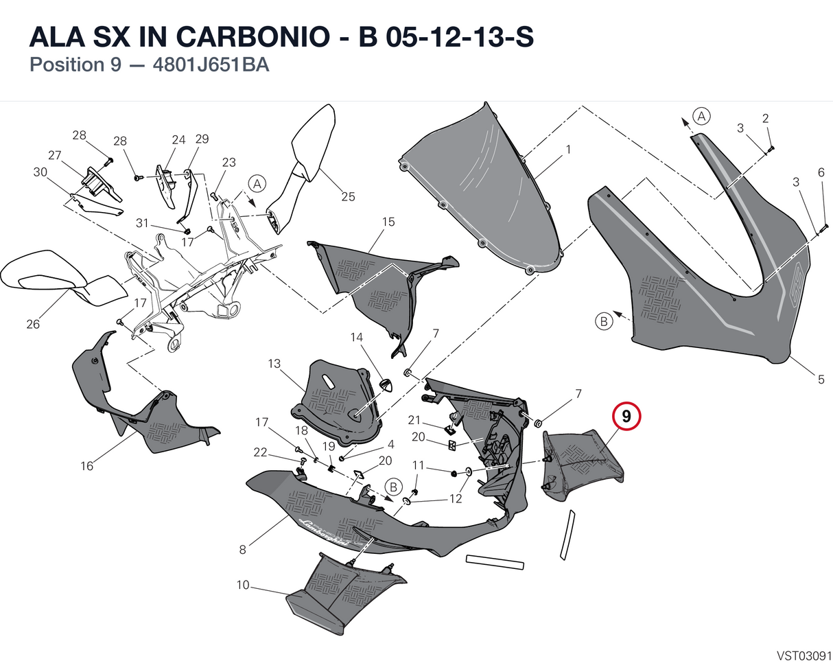 ALA SX IN CARBONIO - B 05-12-13-S