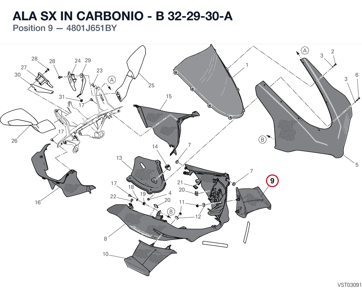 ALA SX IN CARBONIO - B 32-29-30-A