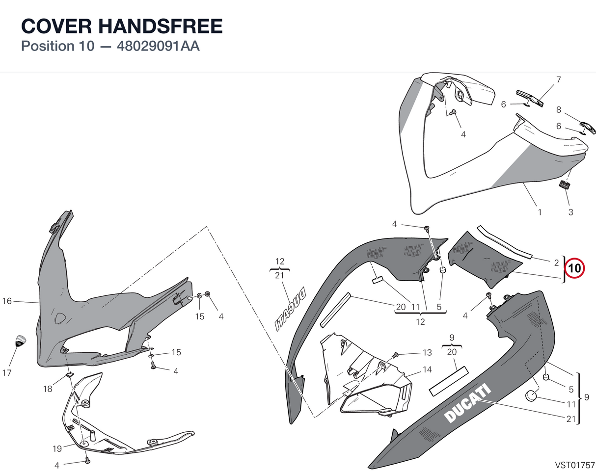 COVER HANDSFREE 48029091AA diagram position