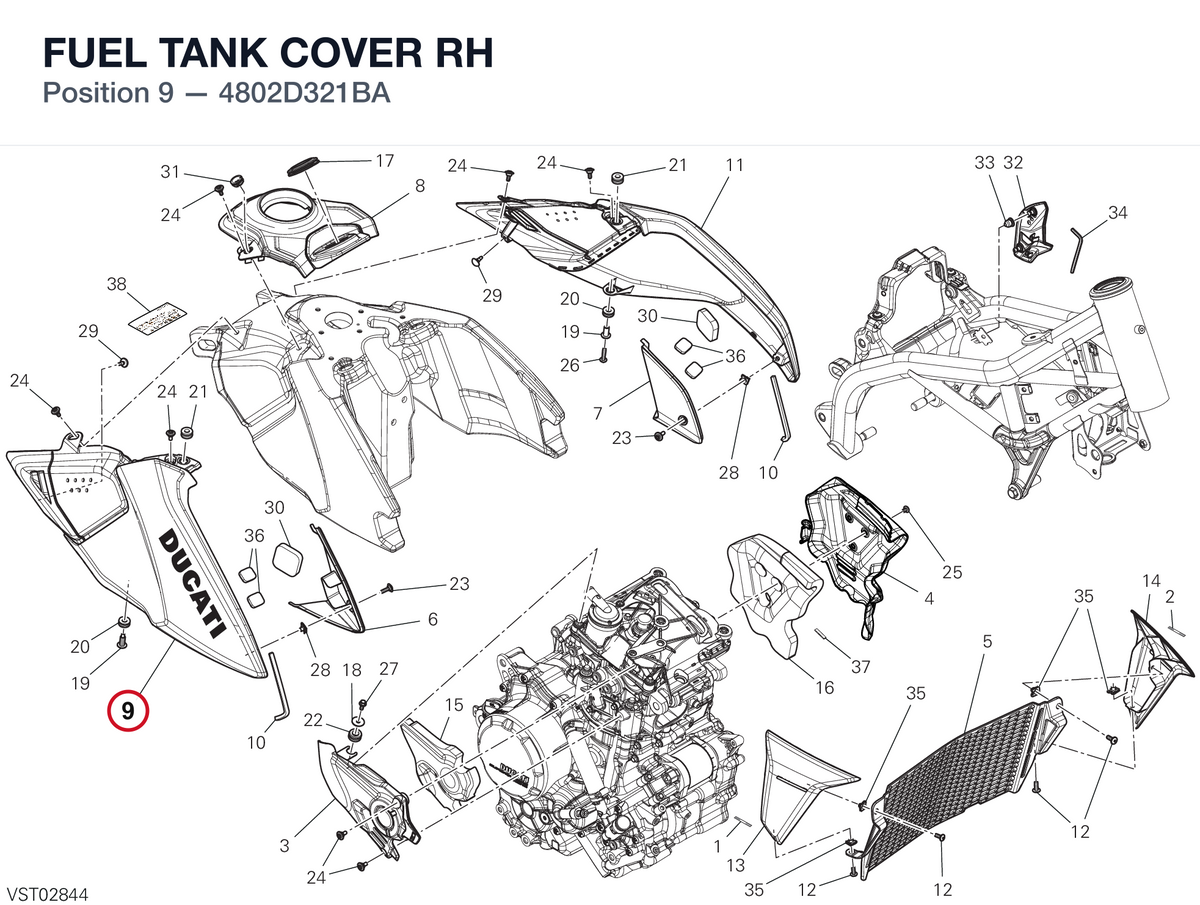 FUEL TANK COVER RH 4802D321BA diagram position