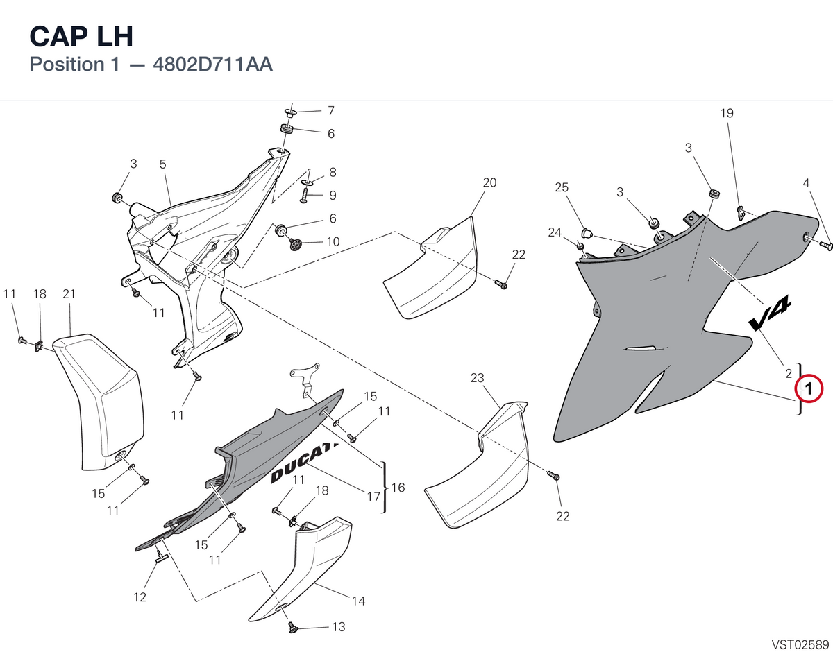 CAP LH 4802D711AA diagram position
