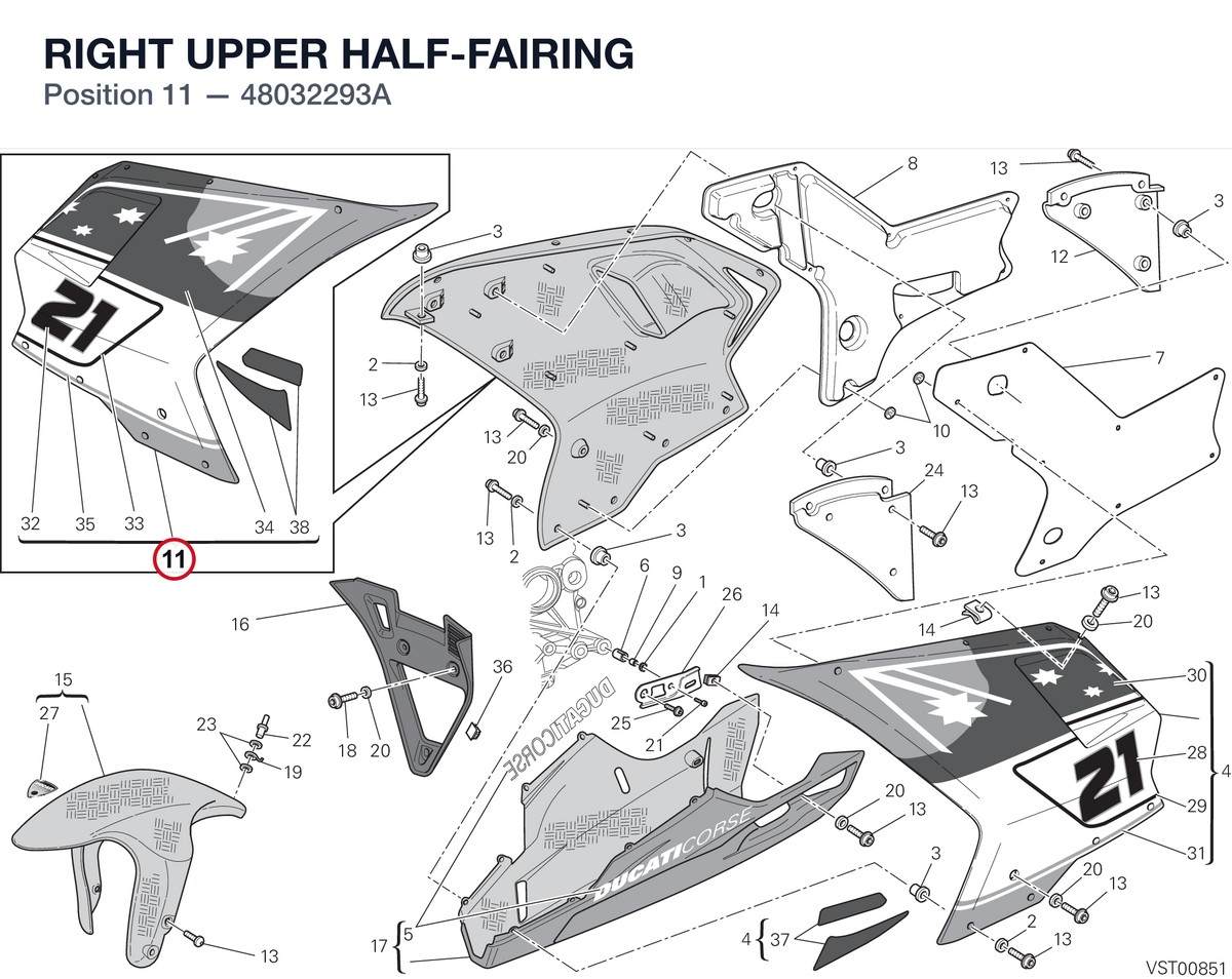 RIGHT UPPER HALF-FAIRING