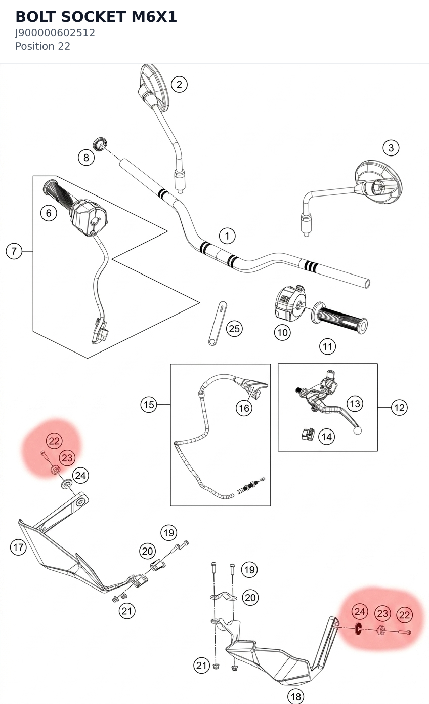 Diagram preview: BOLT SOCKET M6X1 (J900000602512)