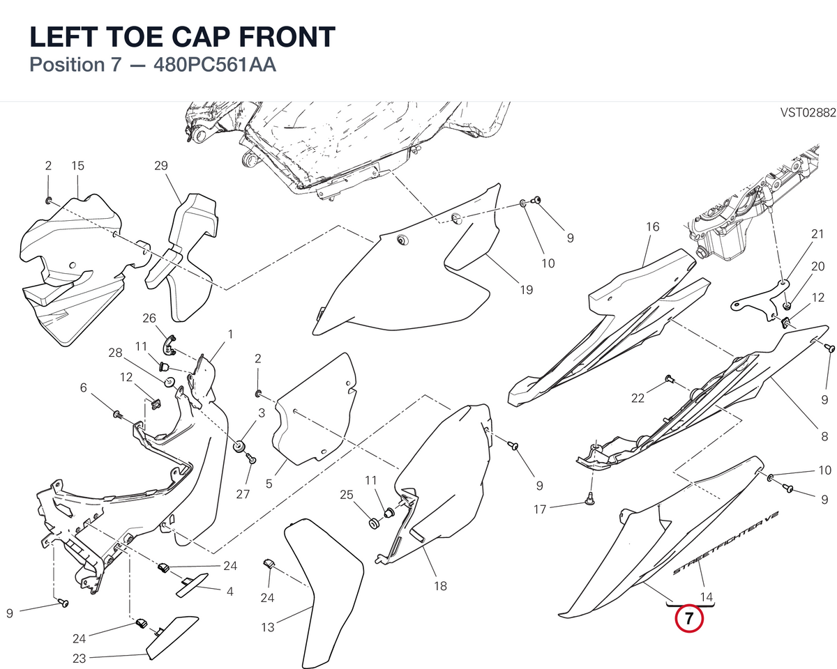 LEFT TOE CAP FRONT 480PC561AA diagram position