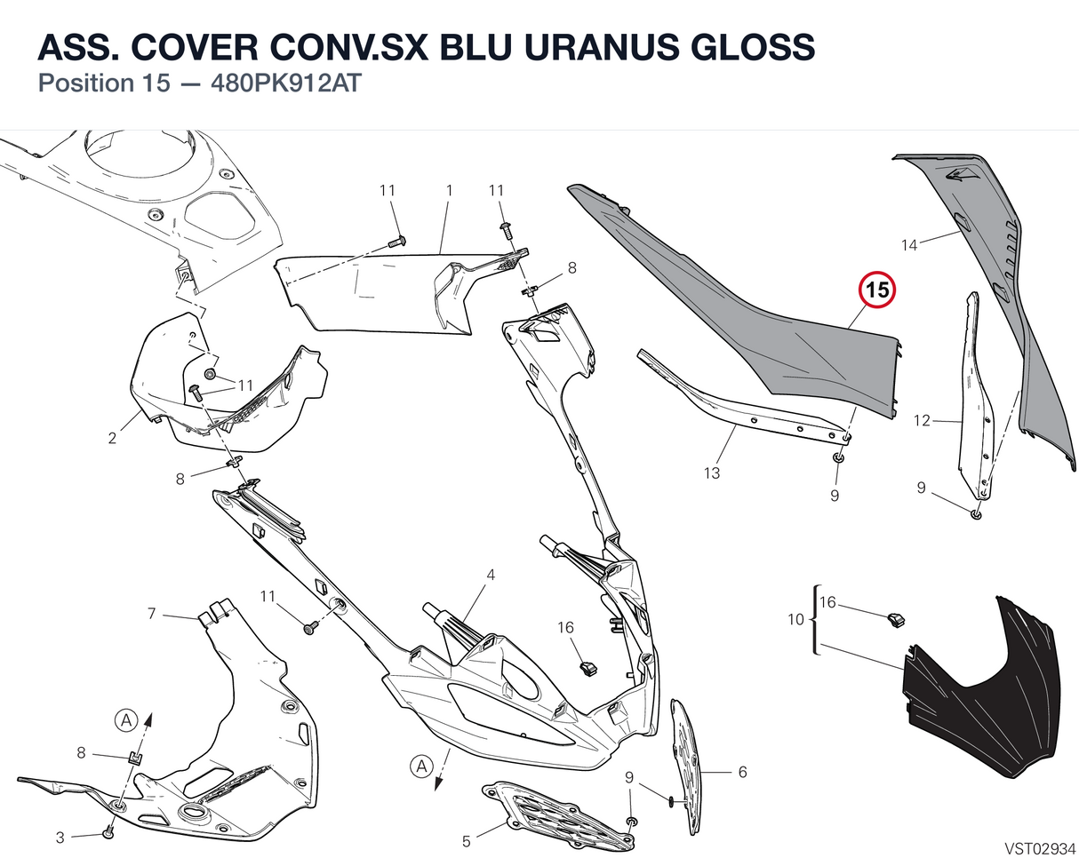 ASS. COVER CONV.SX BLU URANUS GLOSS