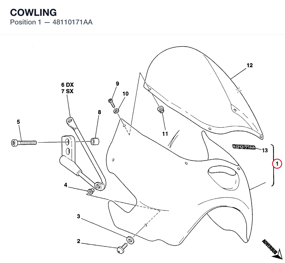 COWLING 48110171AA diagram position