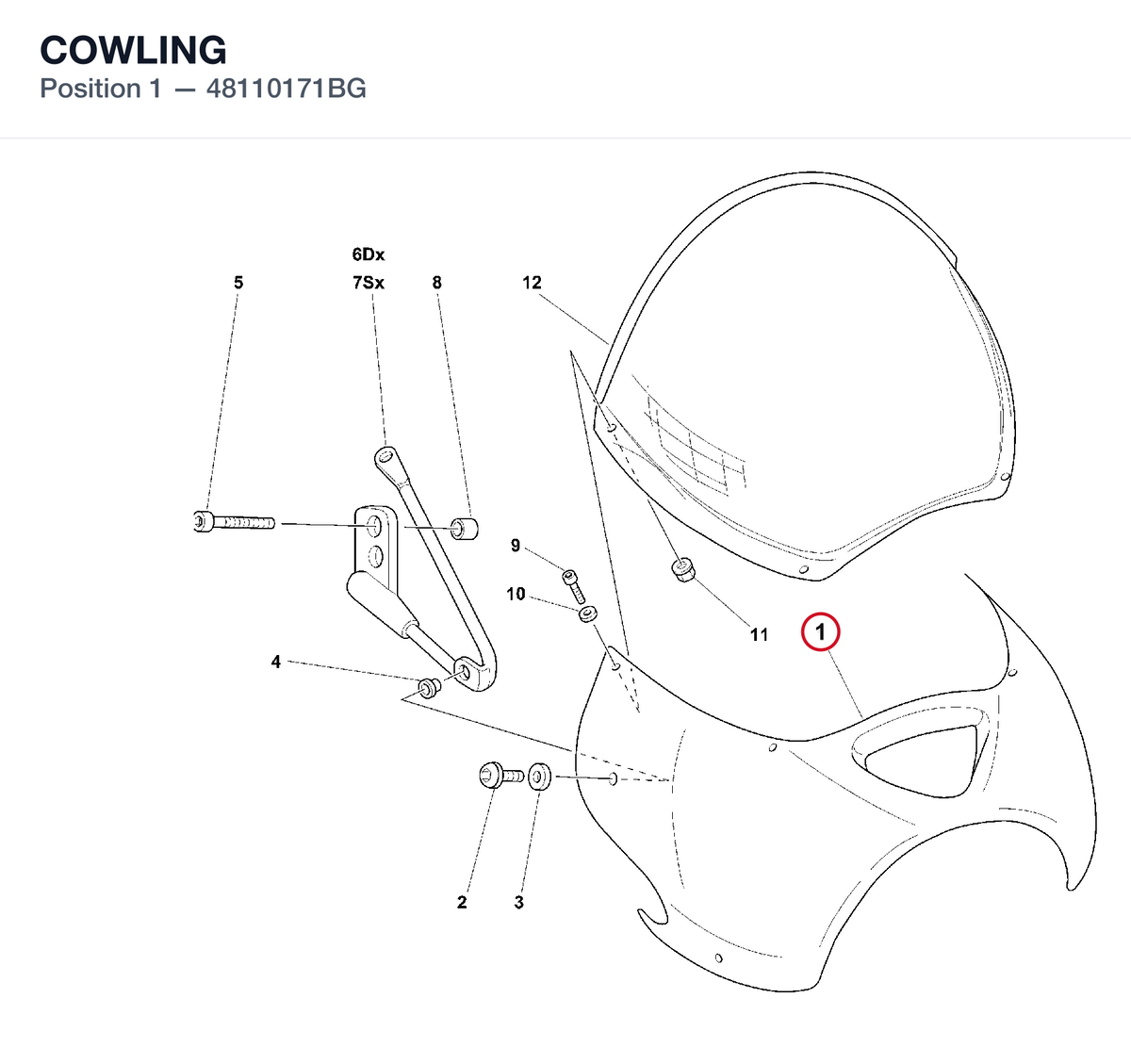 COWLING 48110171BG diagram position