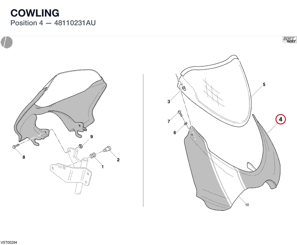 COWLING 48110231AU diagram position